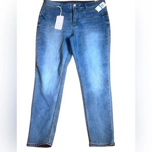 SEVEN 7 sz 16 Stretch light blue Denim TUMMYLESS JEANS Skinny High Waist